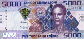 P32a Sierra Leone 5.000 Leones year 2010
