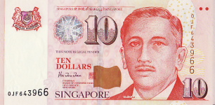 P40 Singapore 10 Dollar year nd V