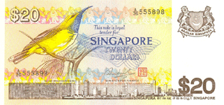 P12 Singapore 20 Dollar Year nd
