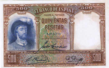 P 84 Spain 500 Pesetas Year 1931