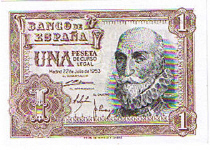 P144a Spain 1 Peseta Year 1953