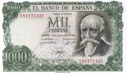 P154 Spain 1000 Pesetas year 1971