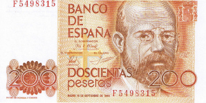 P156 Spain 200 Pesetas Year 1980