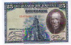 P 74b Spain 25 Pesetas Year 1928