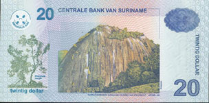 P159 Surinam  20 Dollar Year 2004
