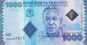 P41 Tanzania 1000 Shilling year 2010