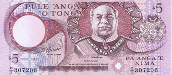 P33uu Tonga 5 Pa'anga Year nd