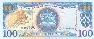 P45 Trinidad & Tobago 100 Dollar Year 2002