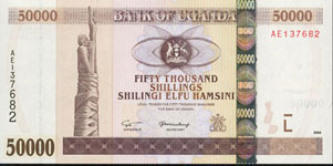 P47a Uganda 50.000 Shillings Year 2003
