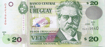 P 86a Uruguay 20 Pesos year 2011