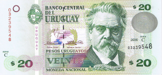 P 83 Uruguay 20 Nuevo Pesos Year 2000