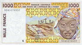 P711Kg Senegal W.A.S. K 1000 Francs Year 1997