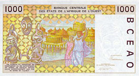 P711Kg Senegal W.A.S. K 1000 Francs Year 1997
