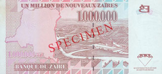 P79S Zaire Specimen 1.000.000 New Zaire Year 1996