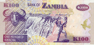 P38b Zambia 100 Kwacha Year 1992