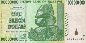 P 83 Zimbabwe 1 billion Dollar 2008