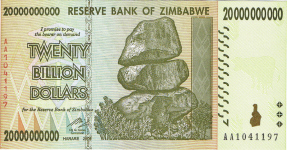 P 86 Zimbabwe 20 Billion Dollar 2008